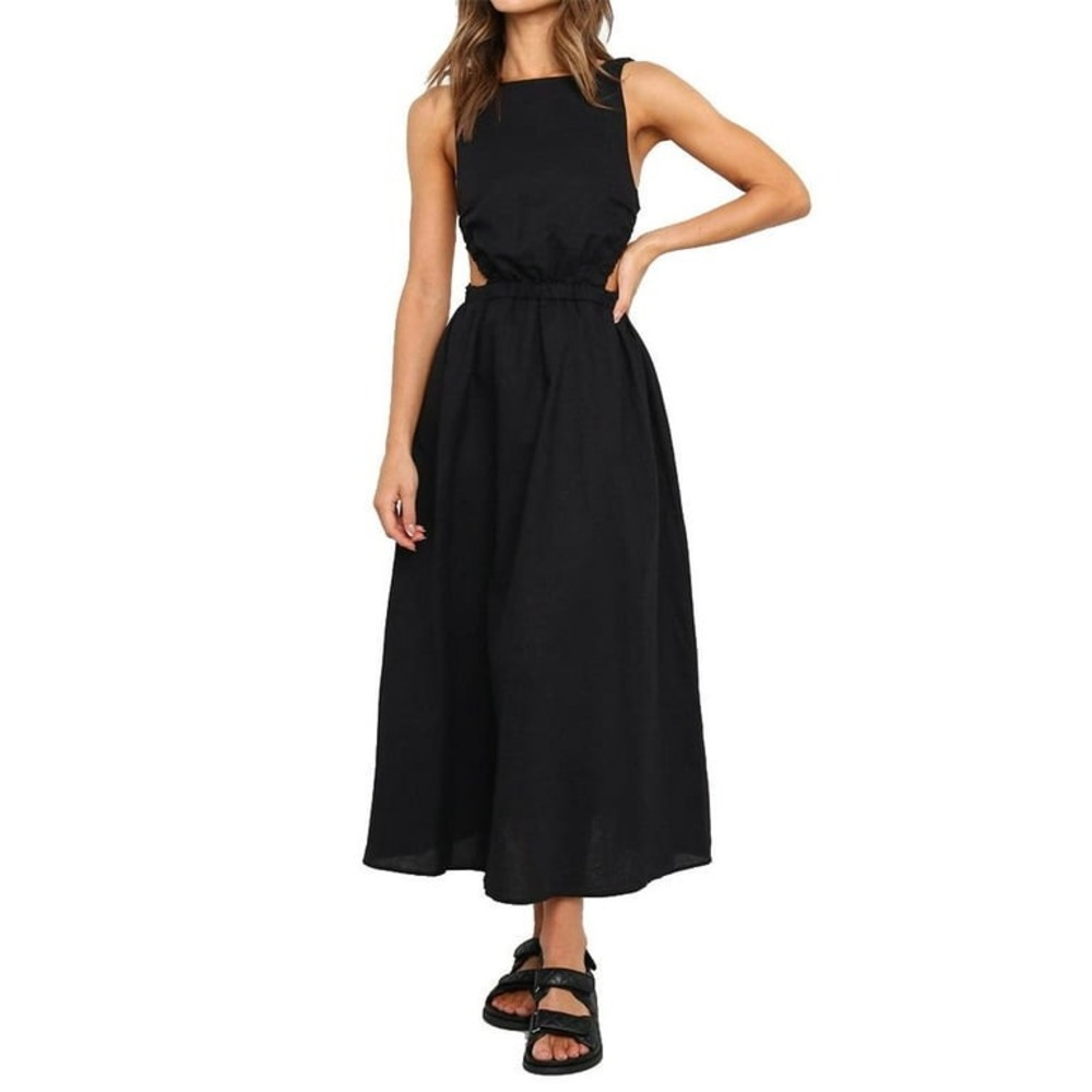Walmart Summer midi jumper dress, size S, color black